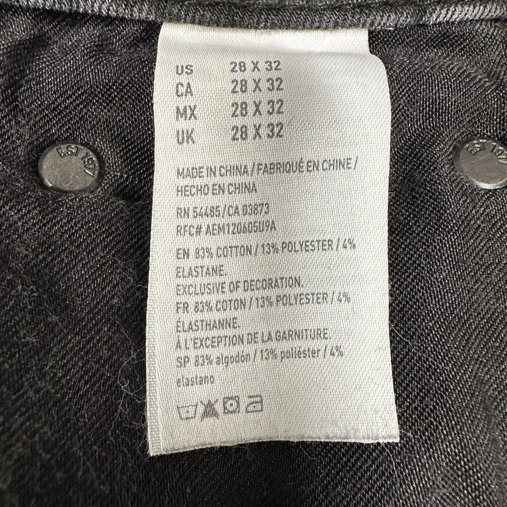 AMERICAN EAGLE Jeans Men's Extreme Flex4 Slim Straight Black Denim 28x32(28x30)